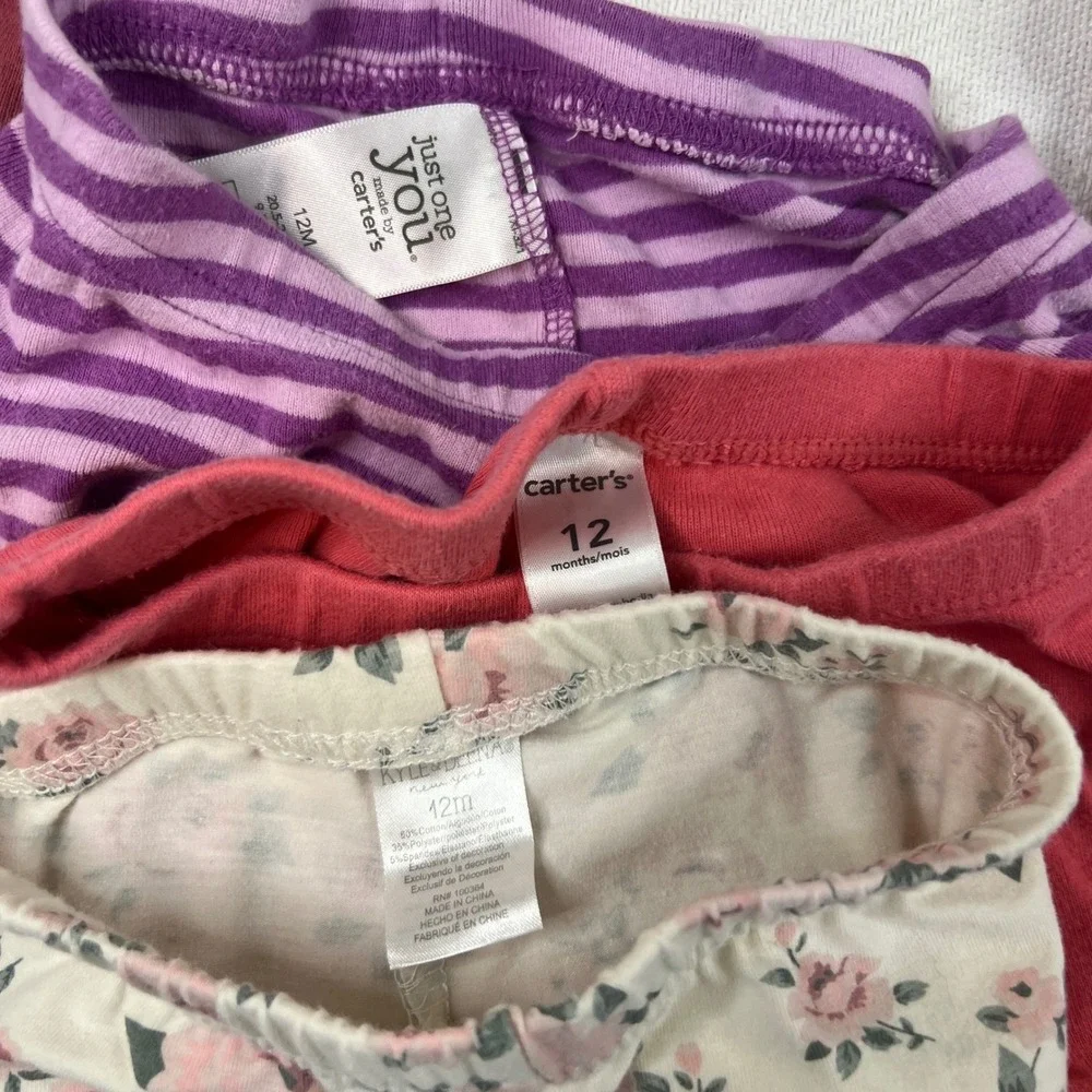 Baby Girl Leggings Joggers Bundle 12M 12-18M Carters Gap Cat & Jack 7pc Set